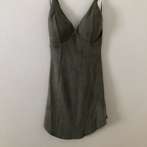 olive green suede dress